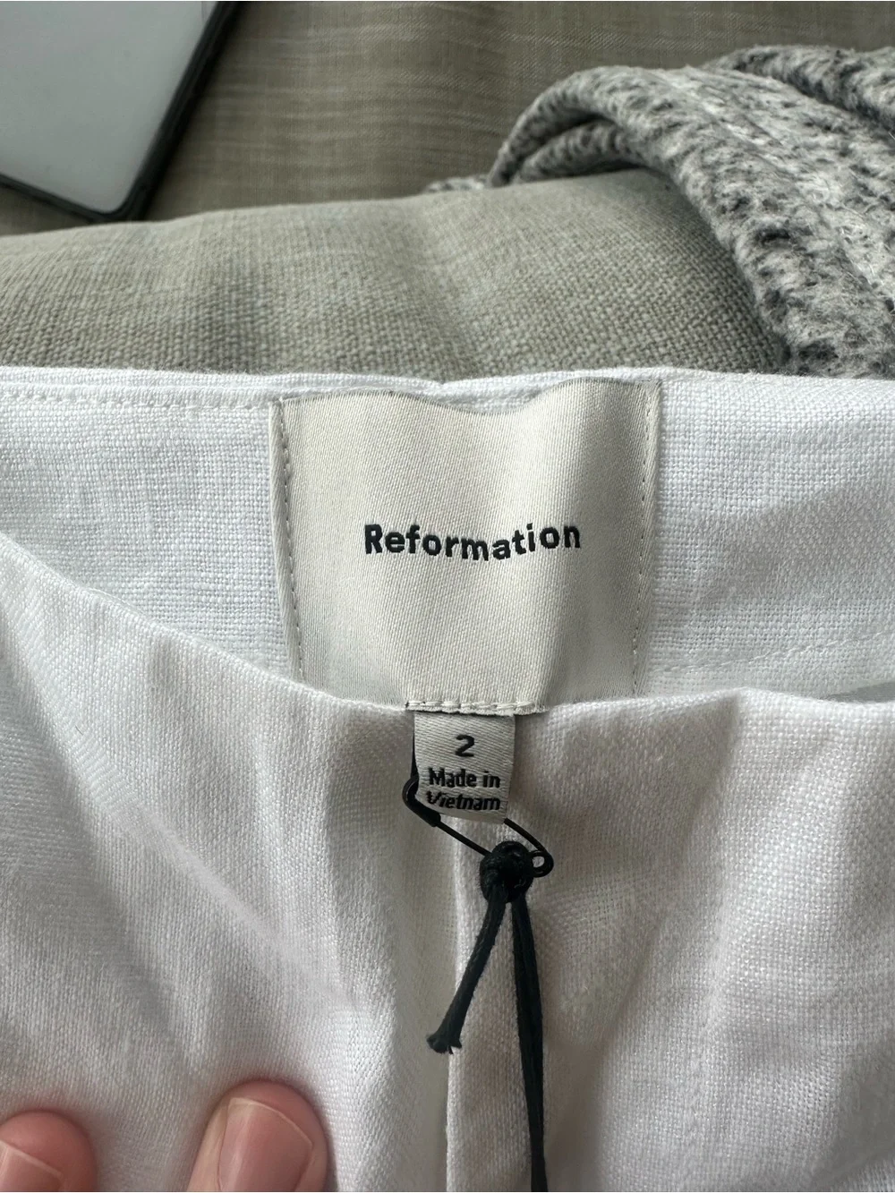 Reformation Vida Linen Low Rise Pant